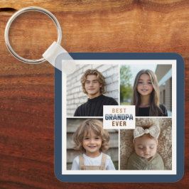 Chaveiro Colagem de 4 Fotos Personalizada Melhor Avô de Tod