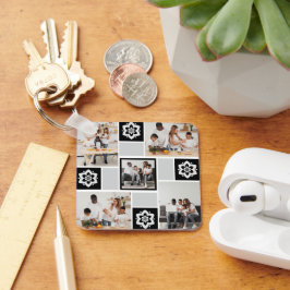 Chaveiro Colagem de Fotografias com design Floral 5
