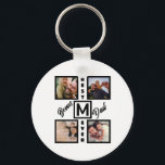 Chaveiro Colagem de Fotografias com Pai de Bônus Moderno Pe<br><div class="desc">Colagem de Fotografias Personalizada do Pai de Bônus Moderno Stepdad 4. Crie seu próprio presente de dia de os pais exclusivo para o padrasto com suas fotos e monograma inicial.</div>