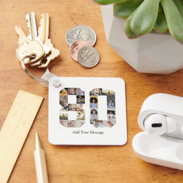 Chaveiro Colagem de Fotografias Número 80 (Mesa)