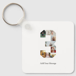 Chaveiro Colagem de Fotografias Preta e Branco Número 3