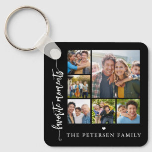 Chaveiro Colagem de fotos com escrita moderna personalizada