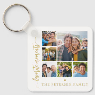 Chaveiro Colagem de fotos com escrita moderna personalizada