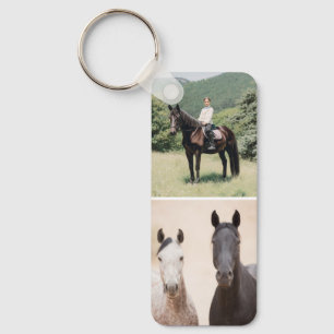 Chaveiro Colagem de Fotos de Cavalos Equestres 2 Texto Pers