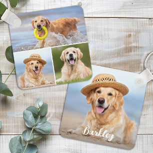 Chaveiro Colagem de Fotos Personalizada de 4 Cachorros de P