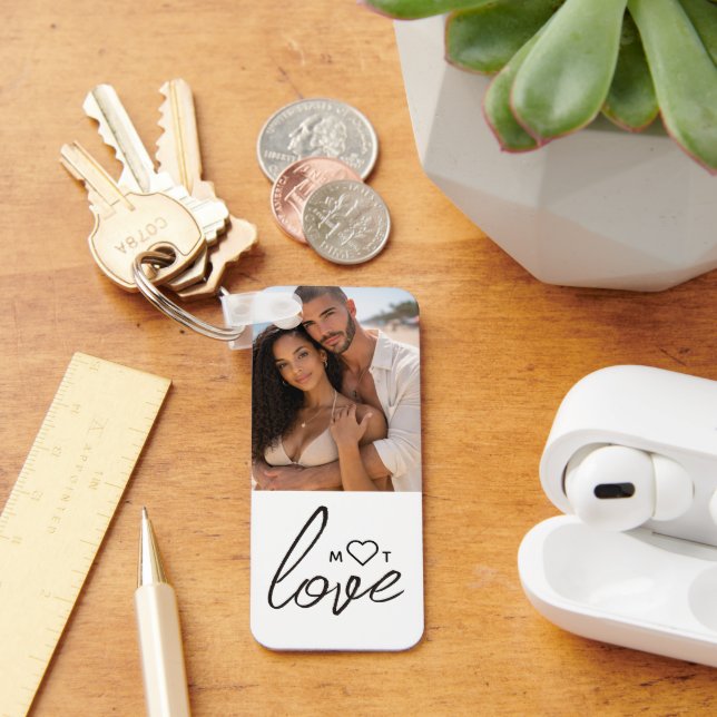 Chaveiro Colagem de Fotos Personalizadas com Texto e Monogr (Mesa)