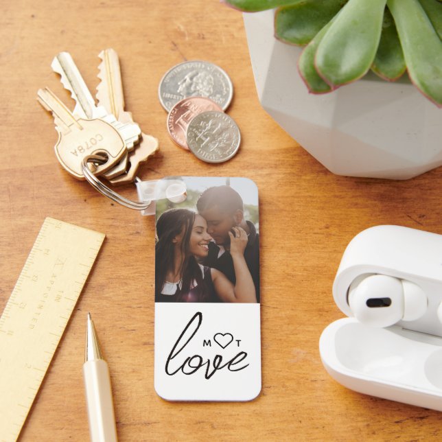 Chaveiro Colagem de Fotos Personalizadas com Texto e Monogr (Mesa)