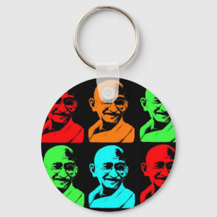 Chaveiro Colagem de Mahatma Gandhi