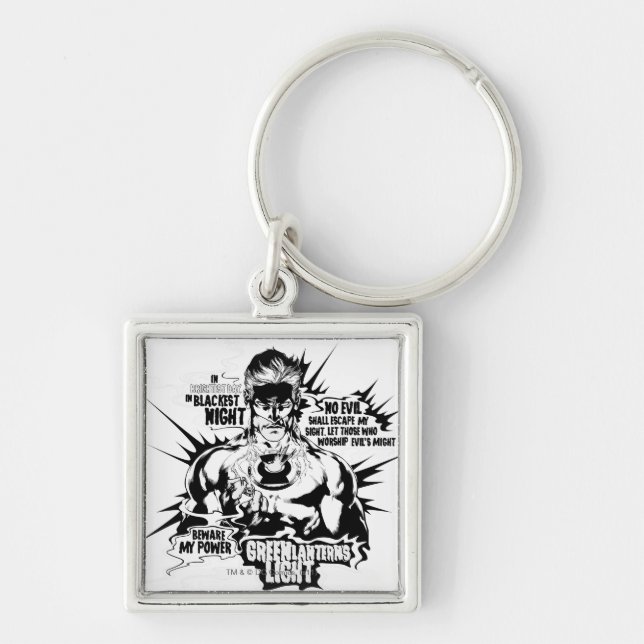 Chaveiro Colagem de Texto Lanterna Verde (Frente)