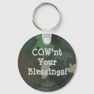 Chaveiro Colagem de Vaca CaMOOflage em Verde