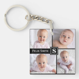 Chaveiro Colagem Monogrammed conhecida personalizada de 4