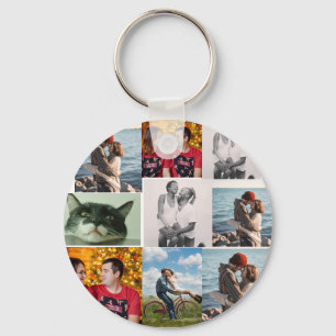 Chaveiro Colagem Personalizada com 9 Fotos