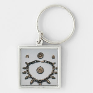 Chaveiro Colar, brincos, broche e pendente, c.1870