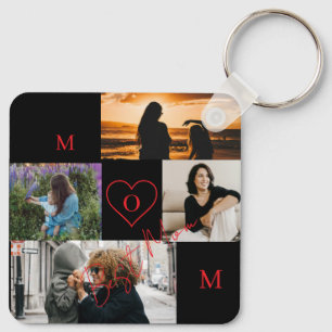 Chaveiro Colar de 4 Fotos Personalizado com Monograma da Ma