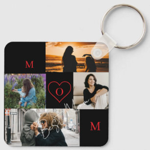 Chaveiro Colar de 4 Fotos Personalizado com Monograma da Ma