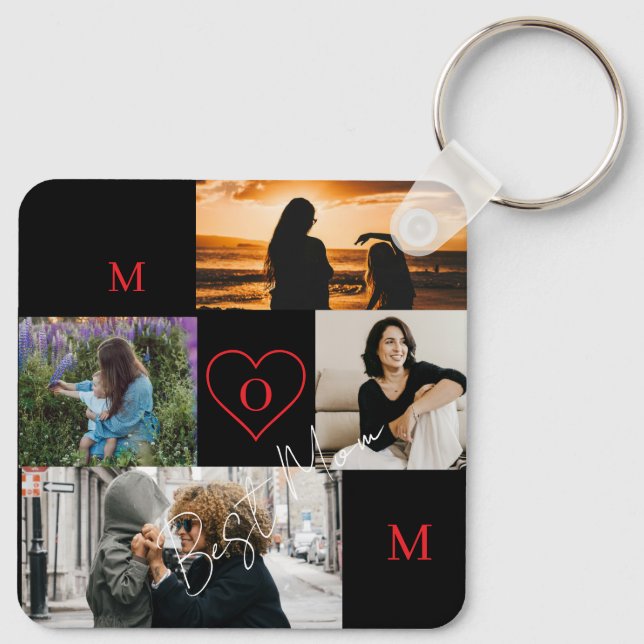 Chaveiro Colar de 4 Fotos Personalizado com Monograma da Ma (Verso)