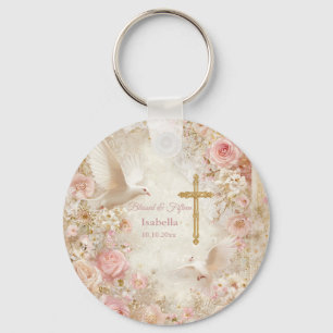 Chaveiro Colar de Quince Blush & Dourado, personalizado