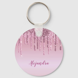 Chaveiro Colírio de ouro rosa-rosa-na moda elegante