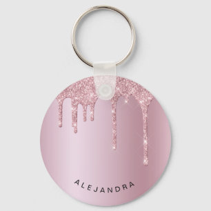 Chaveiro Colírio de ouro rosa-rosa-na moda elegante