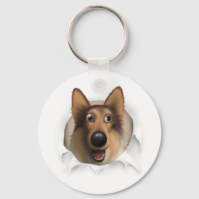 Chaveiro Collie (Casaco Rough) Saindo (Frente)