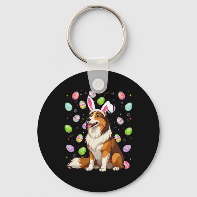 Chaveiro Collie Dog Easter Ovo Hunt Cony Ear Páscoa (Frente)