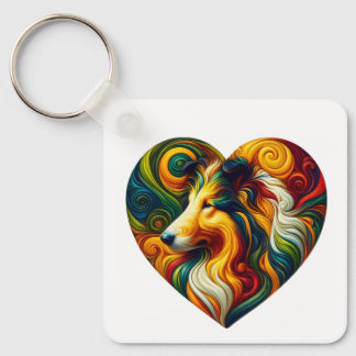 Chaveiro Collie Swirl e ColliesWithoutBorders