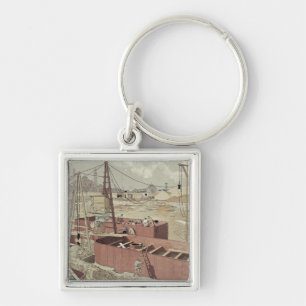 Chaveiro Colocando as fundações para a torre Eiffel