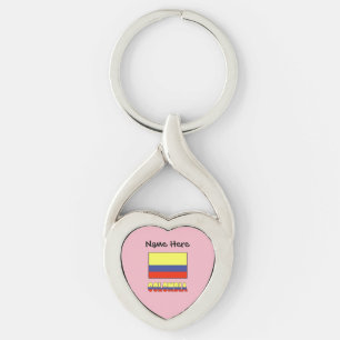 Chaveiro Colômbia e Bandeira Colombiana Personalizadas