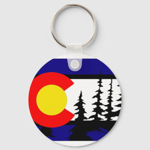 Chaveiro Colorado Flag Tree Silhouette