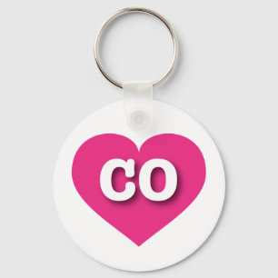 Chaveiro Colorado Hot Pink Heart - I Love CO