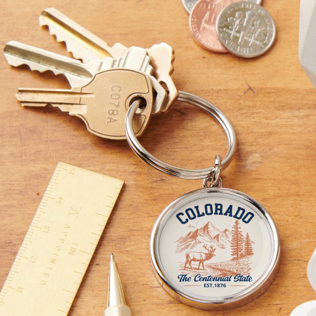 Chaveiro Colorado Mountain | The Centennial State Souvenir (Criador carregado)