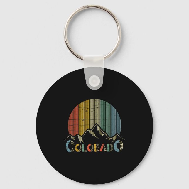 Chaveiro Colorado rocky mountains retro skiing camping (Frente)