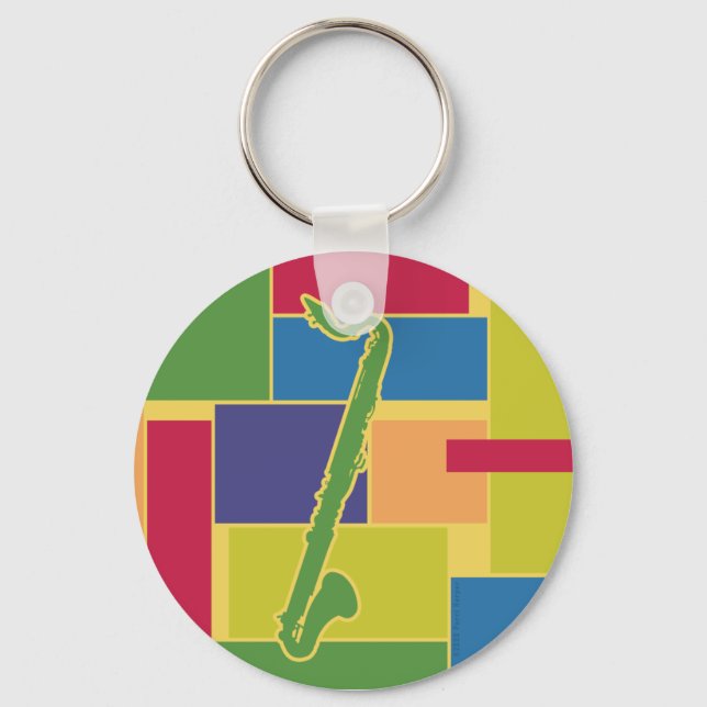 Chaveiro Colorblocks de Clarinete Baixo (Frente)