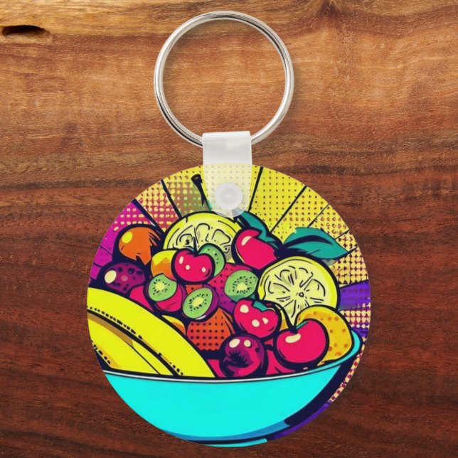 Chaveiro Colorful Fruit Bowl Keychain | Pop Art Food  (Frente)