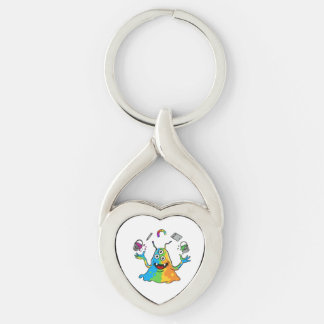 Chaveiro Colorful Jelly Alien Juggling Cute Monster Heart K