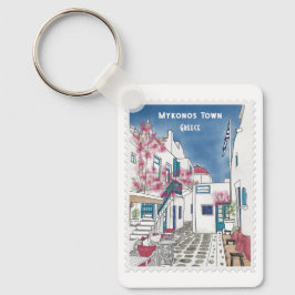 Chaveiro Colorful Mykonos Custom Greece Vacation Souvenir