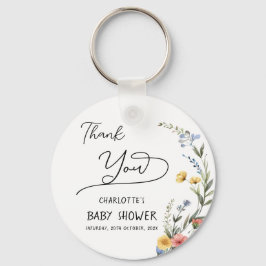 Chaveiro Colorida Aquarela Chá de fraldas de flor selvagem