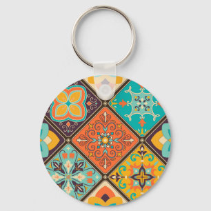 Chaveiro Colorida azulejo de retalhos de inspiração islâmic