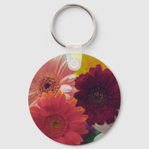 Chaveiro Colorida Gerbera Daisy Flower Photo Art Key Chain