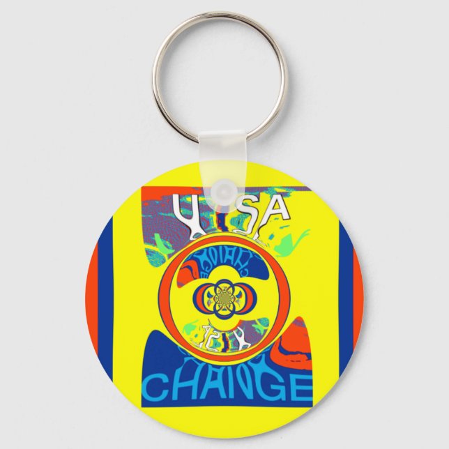 Chaveiro Colorida USA Change: Uma Design festiva (Frente)