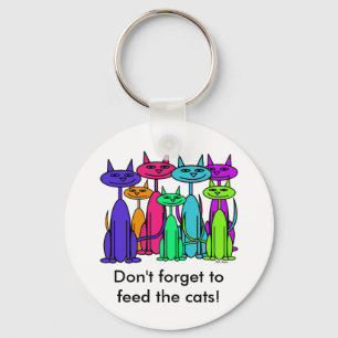 Chaveiro colorido dos gatos