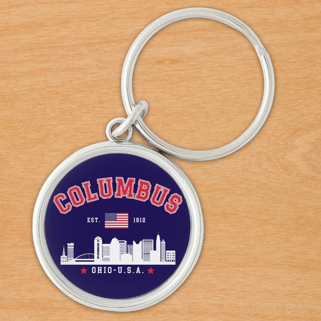Chaveiro Columbus OH Downtown Silhouette (Criador carregado)