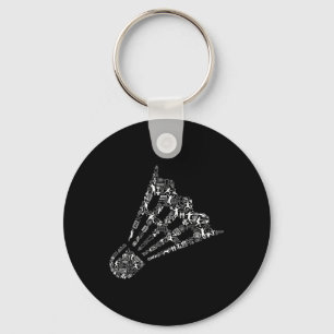 Chaveiro Coluna do Shuttle Jogador de Badminton Camisa _ Ba