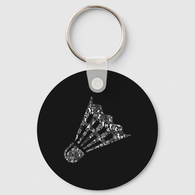 Chaveiro Coluna do Shuttle Jogador de Badminton Camisa _ Ba (Frente)