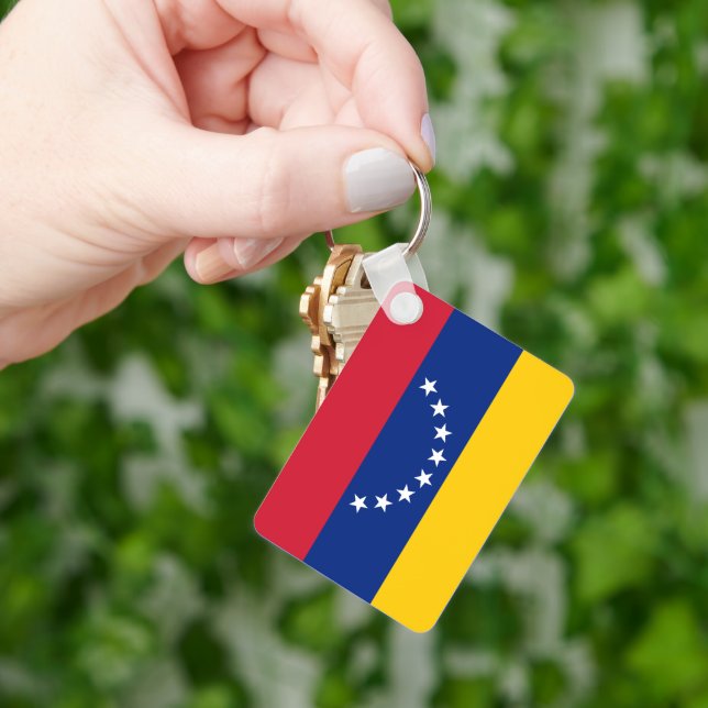 Chaveiro com a bandeira da Venezuela de presente (Mão)