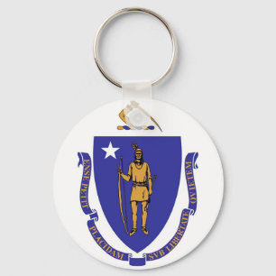 Chaveiro com a bandeira do estado de Massachusetts