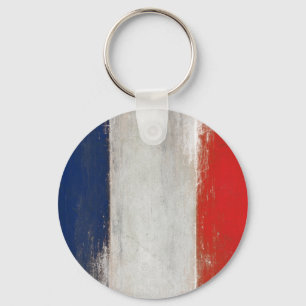 Chaveiro com a bandeira suja do francês do vintag