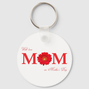 Chaveiro Com amor mamãe no Dia de as mães Gerbera Daisy F