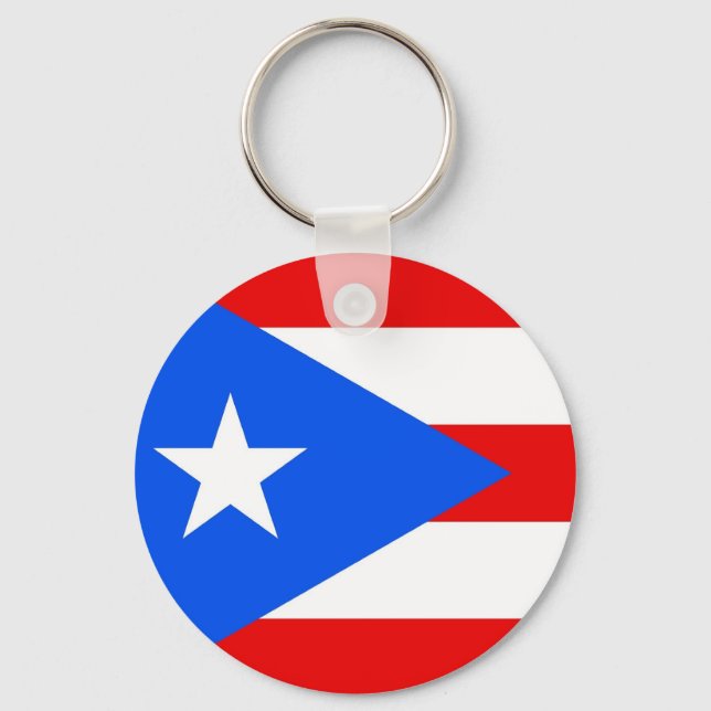 Chaveiro com bandeira de Porto Rico (Frente)