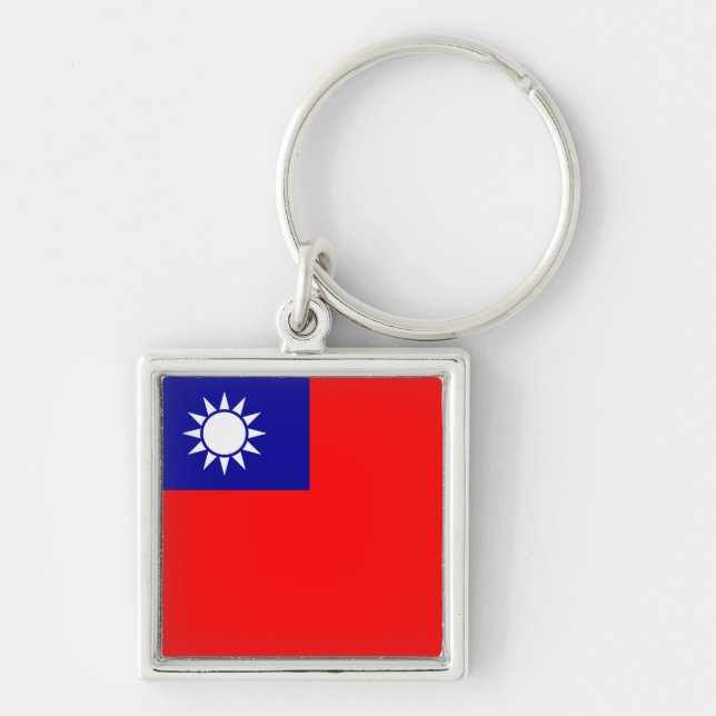 Chaveiro com Bandeira de Taiwan (Frente)
